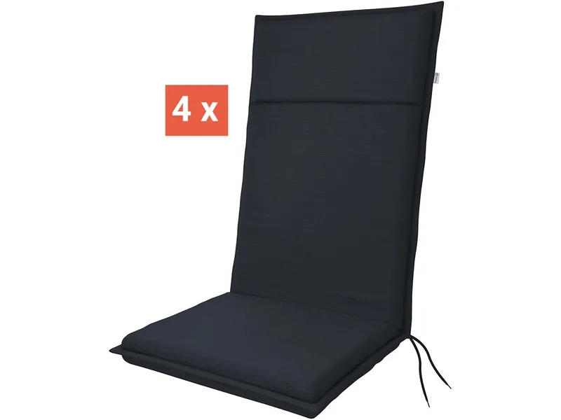 Doppler doppler Auflage "LIFE" für Hochlehner, 4er-Pack, 119x48x4 cm, Polyester, anthrazit – Produktbild 1 von 1