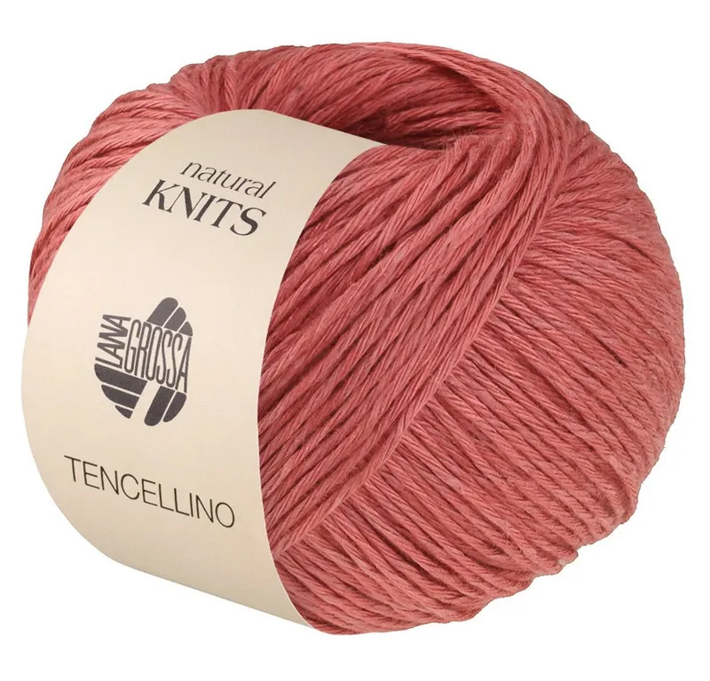 Lana Grossa Lana Grossa TENCELLINO Sommergarn aus Leinen und Tencel mit edlem Glanz Häkelwolle, 125 m (Klassisch verzirntes Garn, mattes Leinen & seidigem Tencel), 50 g, Rot, – Produktbild 1 von 5