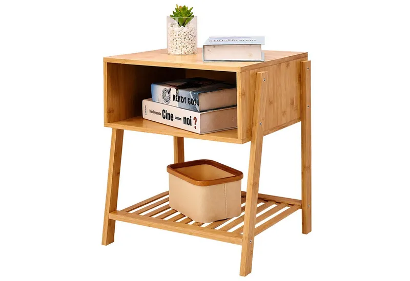 RELAXDAYS RELAXDAYS Nachttisch Bambus (1-St), Braun, – Produktbild 1 von 5