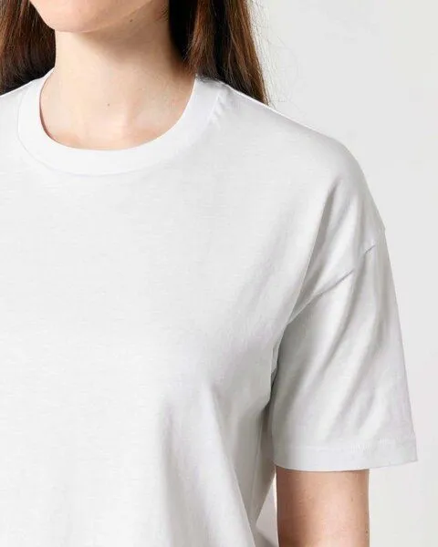 YTWOO YTWOO Damen Boxy T-Shirt aus Bio-Baumwolle, Weiß, – Produktbild 3 von 4