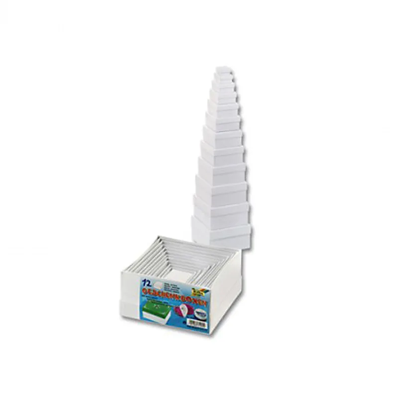 folia folia Geschenkboxen eckig versch. Größen 12 Stück, Weiß, – Produktbild 1 von 1