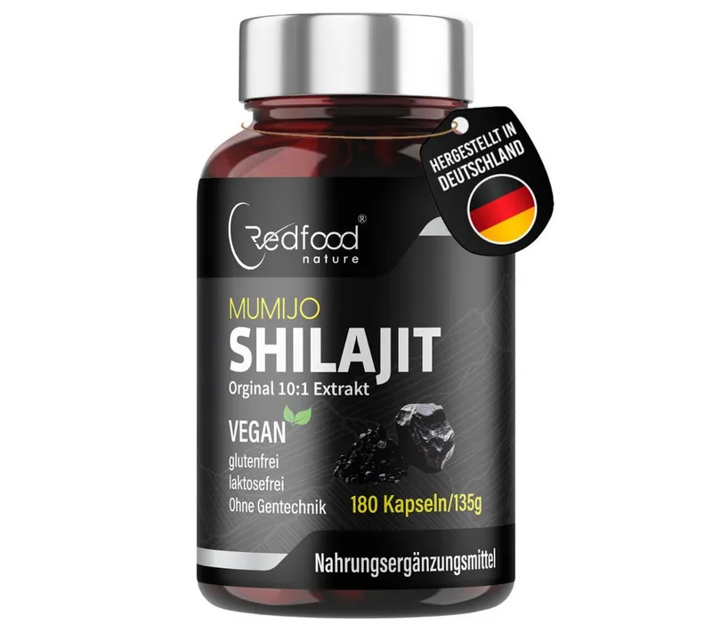 Redfood Mumijo Shilajit Kapseln - Original aus dem Himalaya, 80% Fulvinsäure Kapseln, 1 er 180 St., 135 g – Produktbild 1 von 1