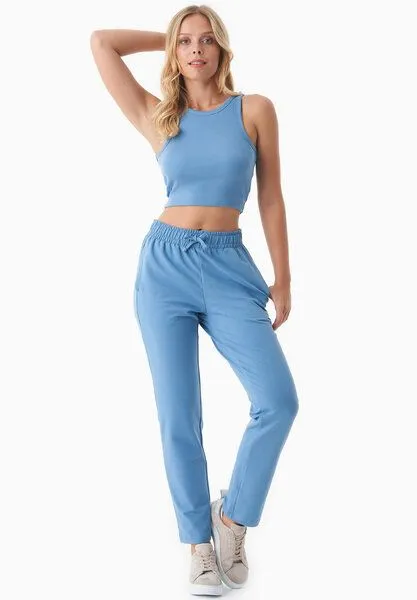 ORGANICATION ORGANICATION SONNIA | Cropped Rib Top aus Bio-Baumwolle, Blue fog, – Produktbild 2 von 4