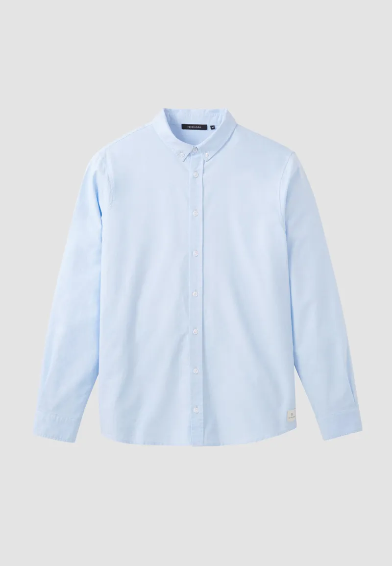 recolution Recolution Herren vegan Hemd In Fichtenblau, Hellblau, – Produktbild 1 von 2