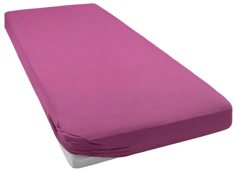 bellana Spannbettlaken bellana deluxe mit Elasthan, Jersey 230 g/m², Premium-Qualität, Jersey-Elasthan, Gummizug: rundum, (1 Stück), mit 5% Elasthan, für Matratzen bis 35cm Höhe, bügelfrei, faltenfrei, Rot, – Produktbild 1 von 6