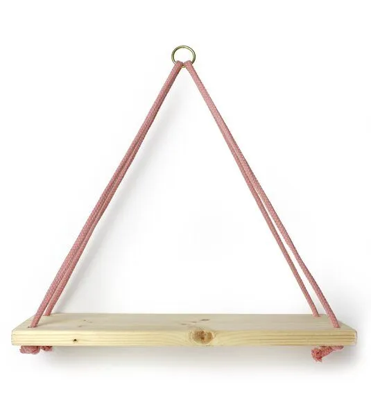 Gary Mash GARY MASH Wandregal Triangle mit Baumwollkordel, Rosa, – Produktbild 1 von 3