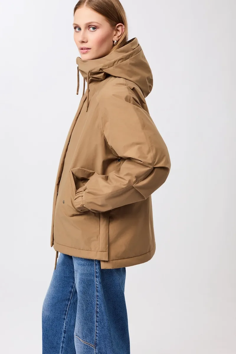 LangerChen LangerChen Damen vegan Gesteppter Parka Kurz Eiche, Braun, – Produktbild 2 von 2