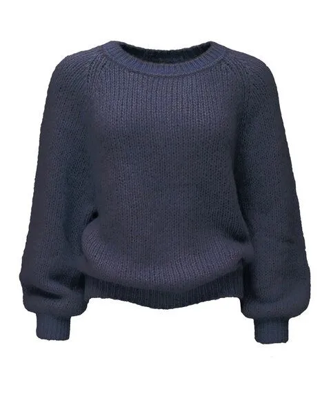 Alma & Lovis Alma & Lovis Loose Fit Pullover aus Alpaka und Bio-Baumwolle 'Light Pullover', Dunkelblau, – Produktbild 1 von 1