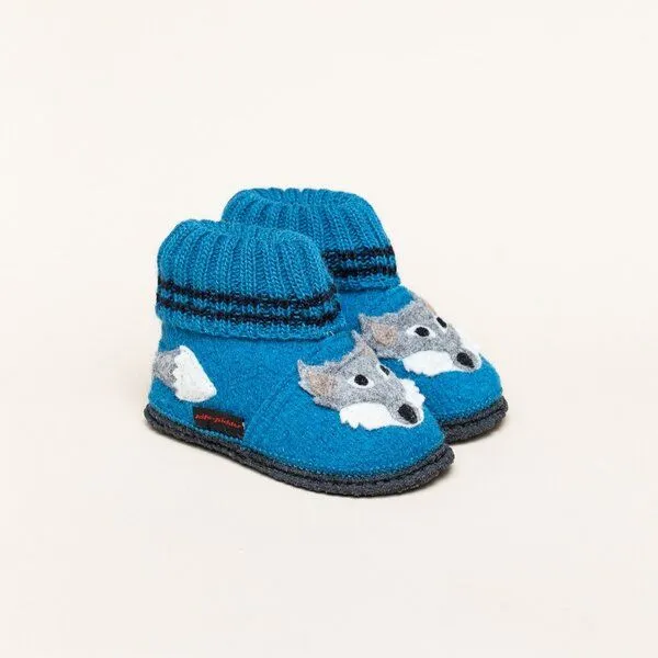 Kitz-Pichler Kitz-Pichler Hüttenschuhe Schwaz Appl. Wolf, Hell-blau, – Produktbild 1 von 4
