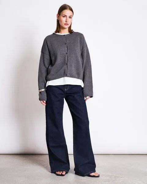 JAN N JUNE JAN N JUNE Strickjacke ASAS GOTS, Dark grey, – Produktbild 1 von 3