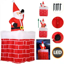 Casaria® Casaria Deuba Weihnachtsmann im Kamin - aufblasbare Deko – Produktbild 1 von 1