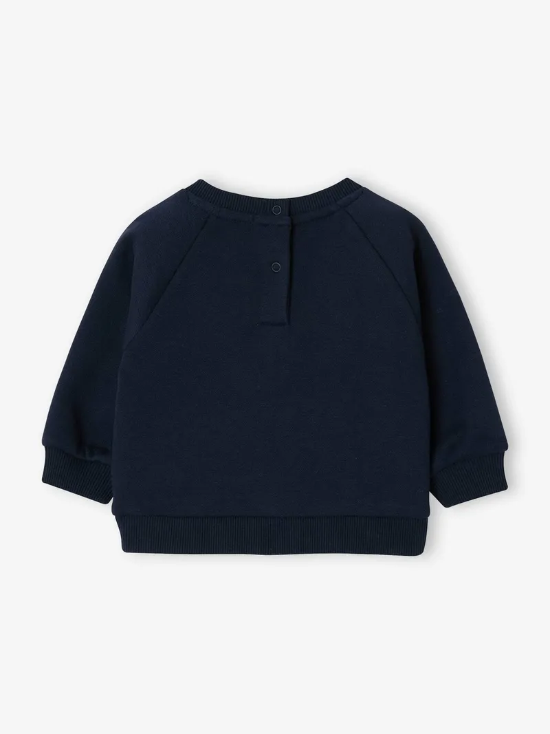 Vertbaudet Sweatshirt Baby mit Printmotiv BASIC, Marine, – Produktbild 3 von 4