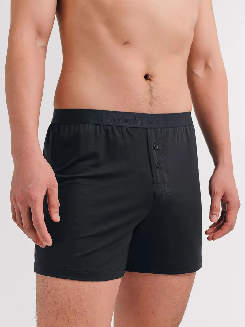 erlich textil erlich textil Light Touch Boxers, weite Boxershorts aus weichem Modal, made in Europe, Anthrazit, – Produktbild 1 von 4