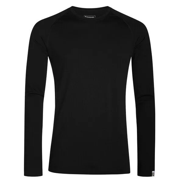 Kaipara - Merino Sportswear Kaipara - Merino Sportswear Herren Merino Longsleeve Slimfit Raglan 200, Schwarz, – Produktbild 1 von 2