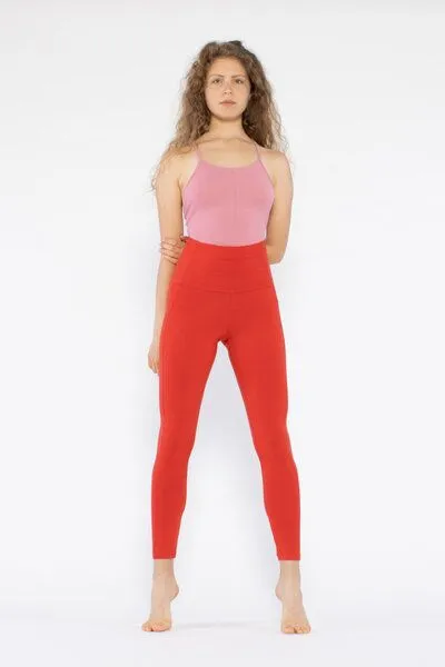 YOIQI YOIQI Yoga Leggings aus Bio-Baumwolle mit hohem Bund, Aura orange (orange), – Produktbild 4 von 4