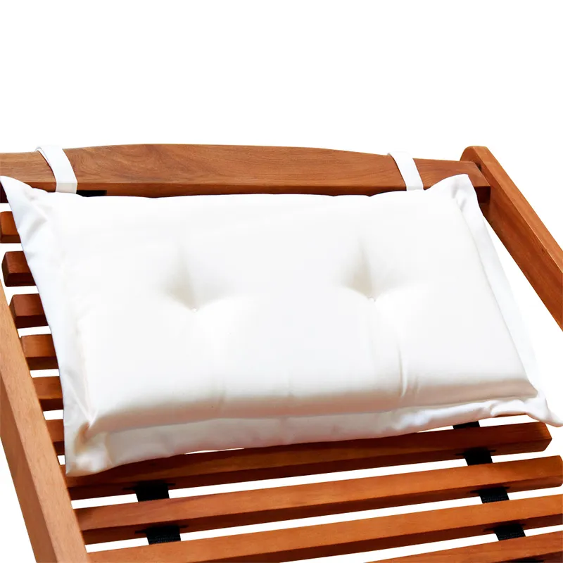 Casaria® Gartenliege Akazienholz inkl Kopfkissen 166x70x70cm, Braun, – Produktbild 2 von 2