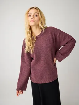 KnowledgeCotton Apparel KnowledgeCotton Apparel Soufflé Strickpullover mit Rundhalsausschnitt - Relaxed Fit - aus recyceltem Polyester – Produktbild 1 von 1