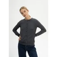 MELA MELA Feinstrick Cardigan Style NAMEEN aus 100% Bio-Baumwolle, Anthrazit melange, – Produktbild 1 von 1