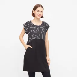 WiDDA Widda Damen vegan Kleid Too Lines Schwarz/Weiß – Produktbild 1 von 1