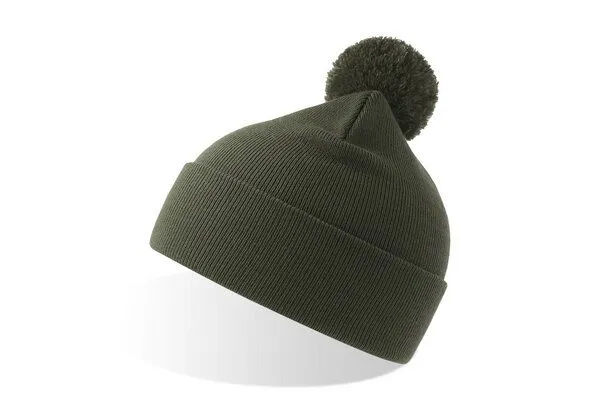 Atlantis Headwear Atlantis Headwear Atlantis Wind Beanie Mütze Bommelmütze 8 Farben, Olive, – Produktbild 2 von 2