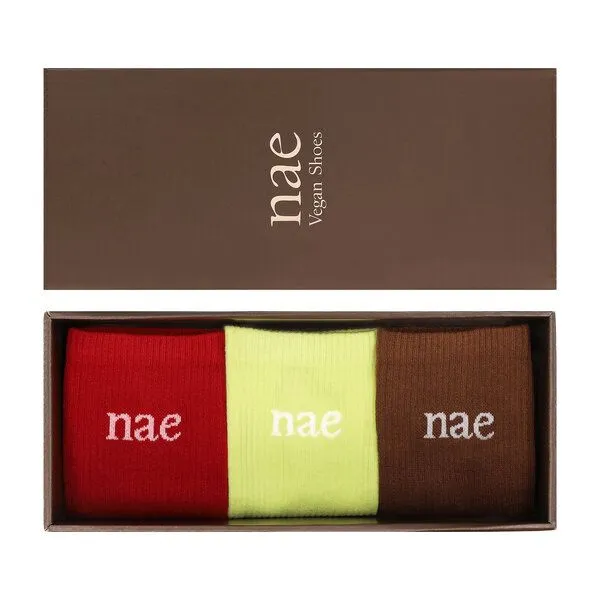 Nae Vegan Shoes Nae Vegan Shoes NAE Animal Friendly Socks - Pack 3, Red, – Produktbild 1 von 4