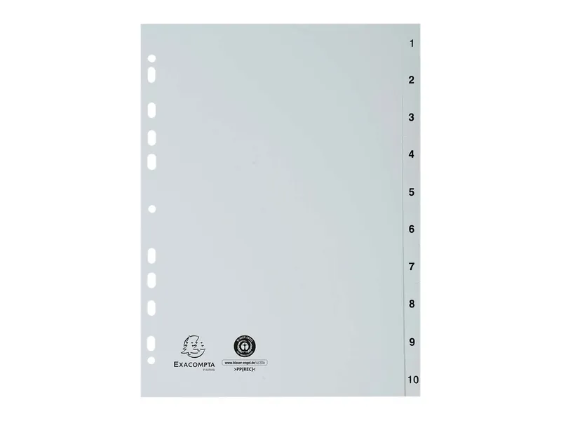 Exacompta Exacompta Register aus Recyclingkunststoff 10-teilig, DIN A4 – Produktbild 1 von 1