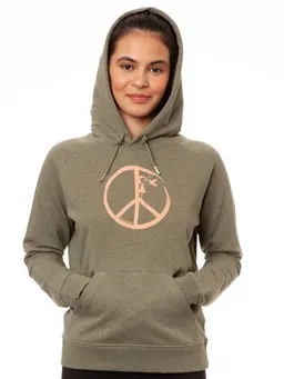 FellHerz FellHerz Damen Hoodie Peace heather khaki aus 85% Biobaumwolle und 15% recyceltem Polyester – Produktbild 1 von 1