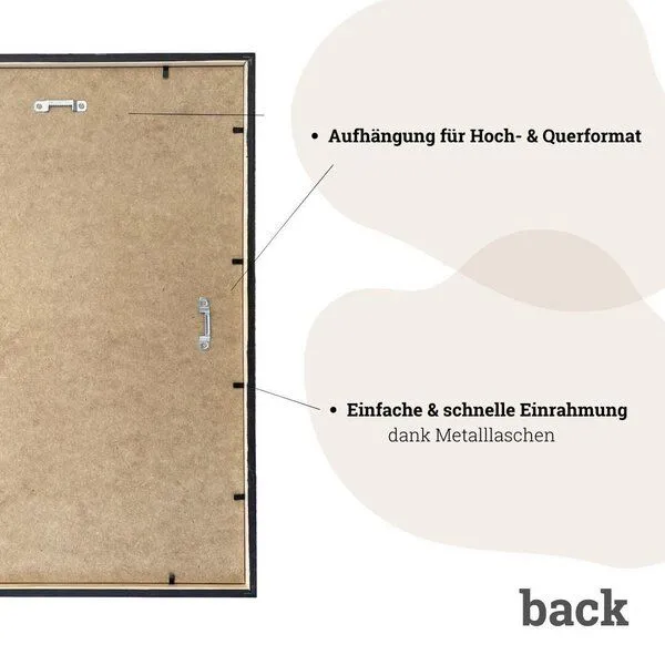 LIGARTI Bilderrahmen »Schwarz« von LIGARTI | DIN A4 und A3 | Made in EU | Echtholz Rahmen | Holzbilderrahmen, Holzrahmen, Picture Frame – Produktbild 4 von 4