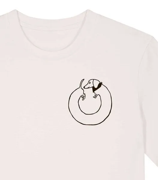 päfjes päfjes Dackel Hund Kreis Po - Unisex Männer T-Shirt Bio & Fair, Vintage white (natur), – Produktbild 2 von 4