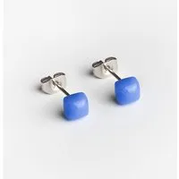 ALEXASCHA Geometrische Ohrstecker klein, Saphirblau, – Produktbild 1 von 1