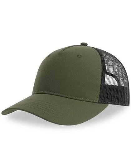 Atlantis Headwear Atlantis Headwear Zion Cap Mesh zweifarbig aus Recyceltem Polyester, Olive/schwarz, – Produktbild 1 von 2