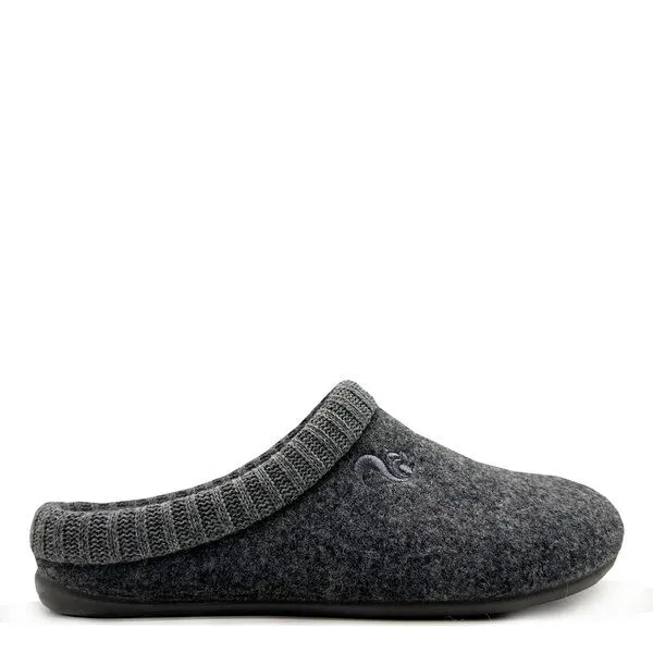 thies Hausschuh "thies ® Rec Cozy Slipper" aus weichem, recyceltem Wollfilz, Grey (grau), – Produktbild 1 von 4