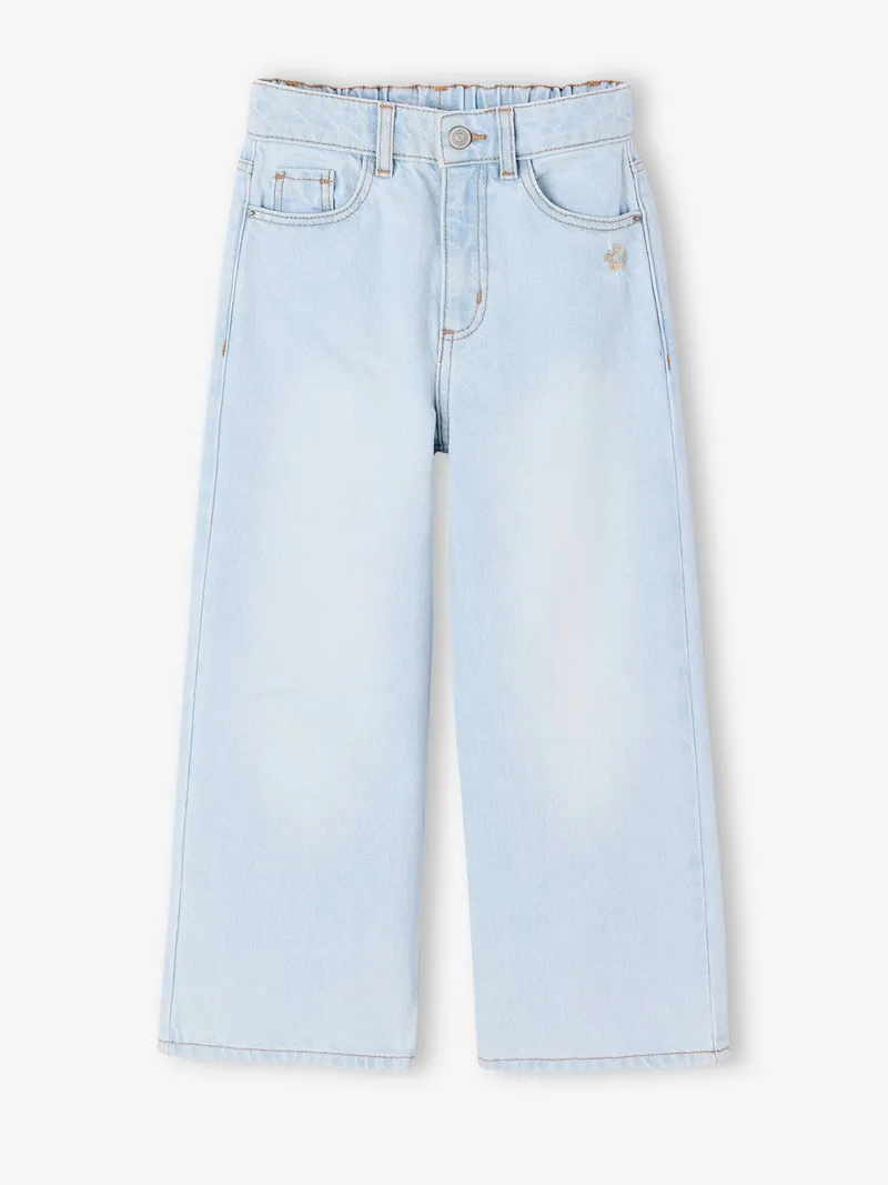 Vertbaudet Vertbaudet Weite Mädchen Jeans mit Dehnbund, Gebleicht, – Produktbild 4 von 4