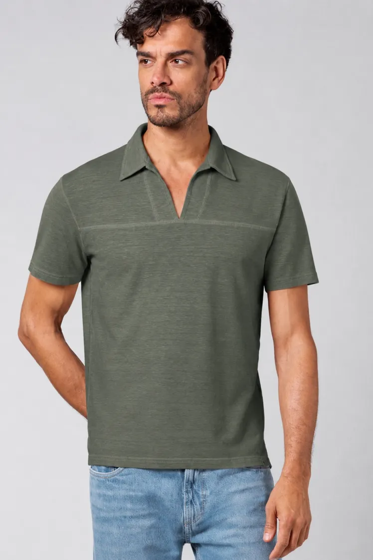 HempAge Hempage Herren vegan T-Shirt Mit V-Ausschnitt Moosgrün, Grün, – Produktbild 2 von 2