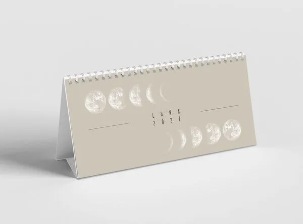Mondkalender 2027 - Tischkalender - schwarz, beige // ShellyCreates, Sand, – Produktbild 3 von 3
