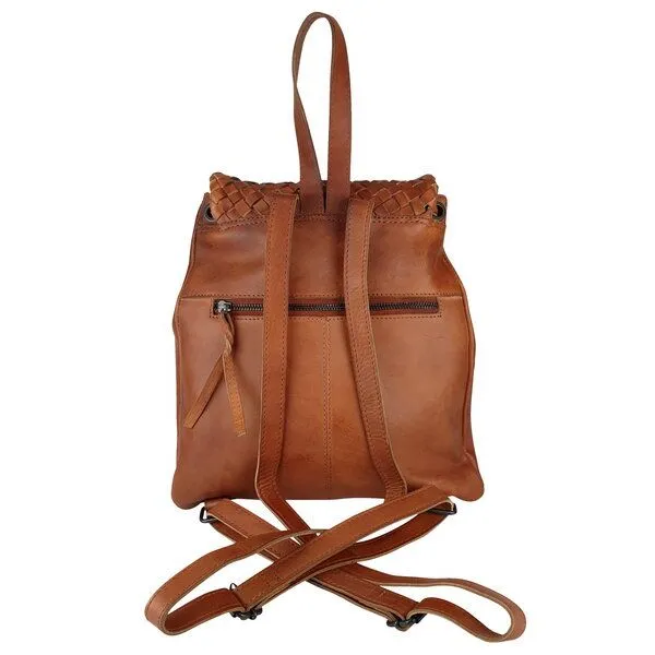manbefair manbefair Rucksack Rosalie Leder, Rot-braun, – Produktbild 3 von 4
