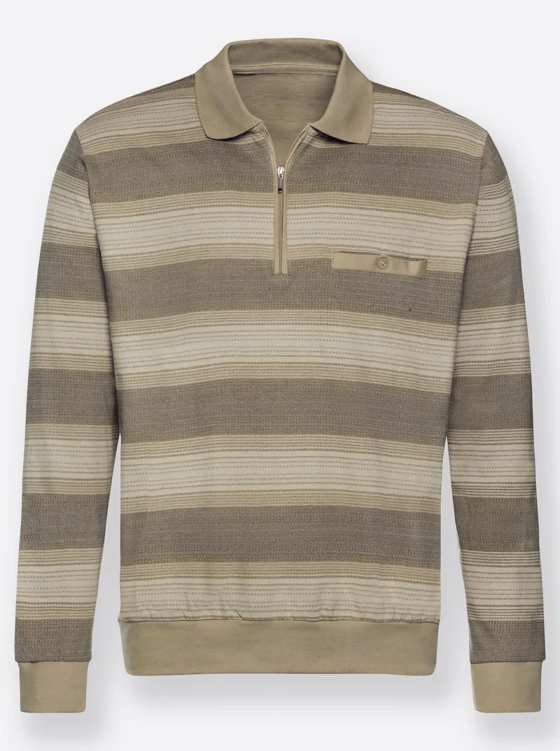 marco donati Langarm-Shirt beige-gestreift, Beige-gestreift, – Produktbild 2 von 2