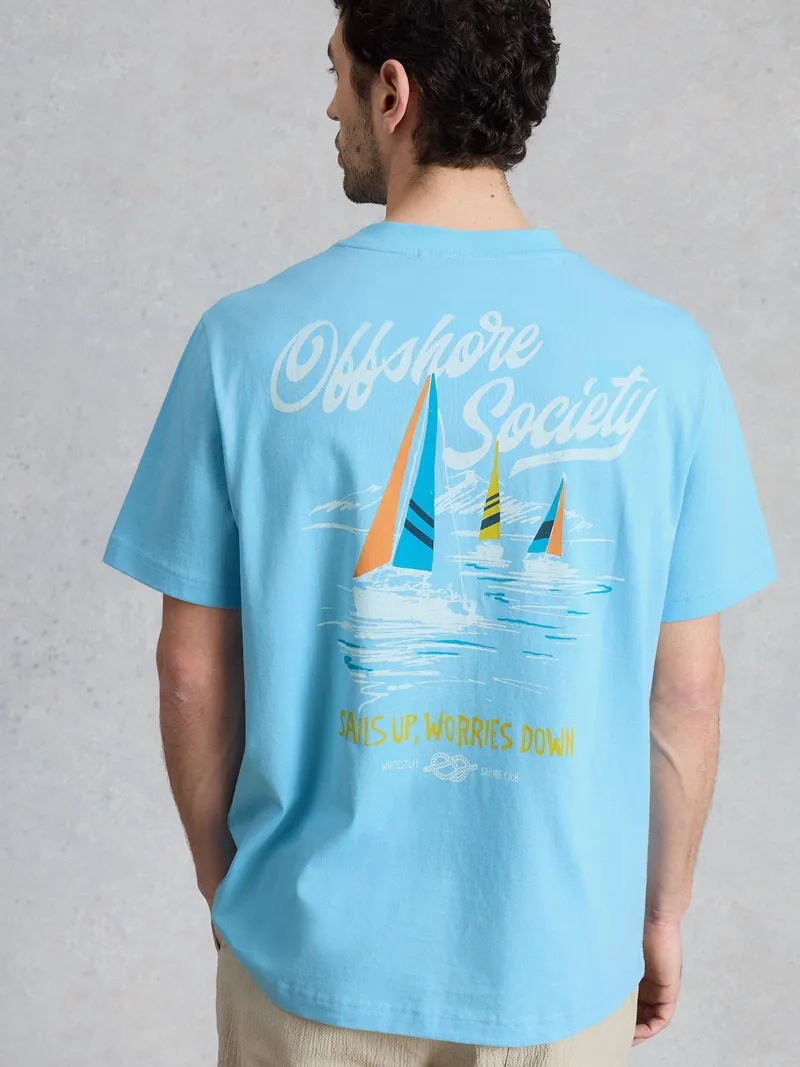 White Stuff T-Shirt Horsham Sailing - XXL/R, Blau print, – Produktbild 1 von 4