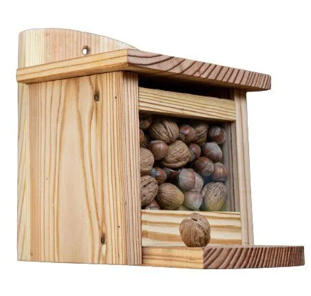 ReineNatur ReineNatur Eichhörnchen Futterhaus – Futterkasten – Lärchenholz- :25 cmxB:18cmxH:25 cm – Produktbild 3 von 4
