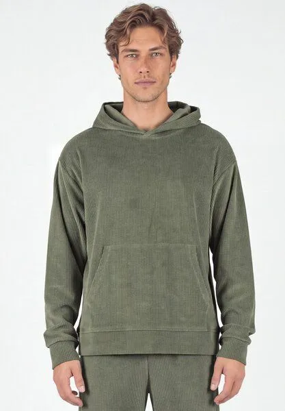 ORGANICATION ORGANICATION Cord-Hoodie aus Bio-Baumwolle, Olive, – Produktbild 2 von 3