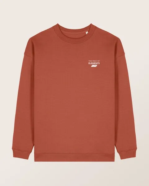 THE FACE OF ELEMENTS The Face of Elements Element - Oversized Fit Sweatshirt aus 100% Bio-Baumwolle, Maroon (braun), – Produktbild 1 von 4