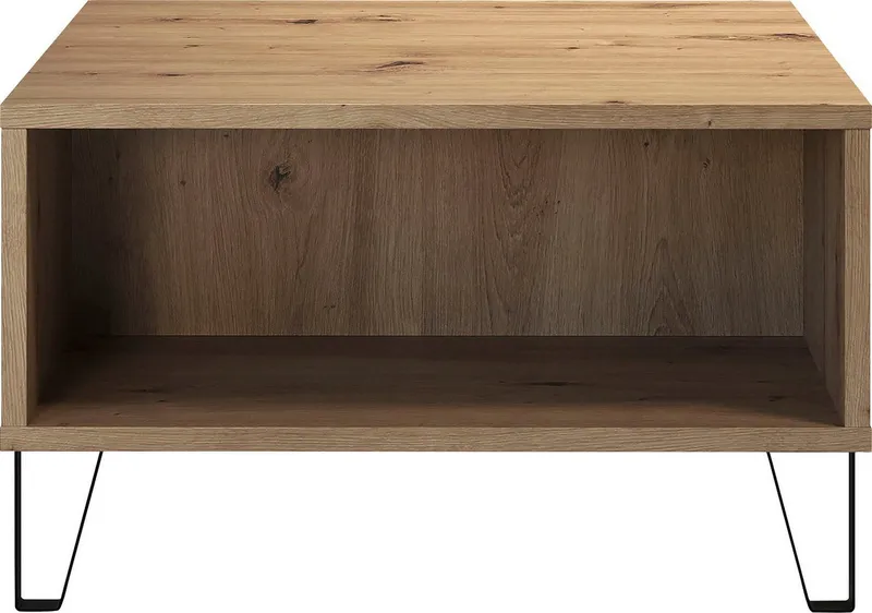 Home affaire Couchtisch Tarragona, Couchtisch mit 2 offenen Fächern - (B/T/H) 60/60/37 cm, Braun, – Produktbild 1 von 5