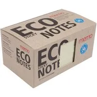 Memo 6 memo Recycling-Haftnotizen 100 Blatt 125 x 75 mm, pastellgelb im Recyclingkarton – Produktbild 1 von 1