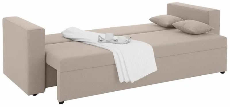 Home affaire 3-Sitzer Pur, wahlweise mit Bettfunktion, Beige, – Produktbild 3 von 5