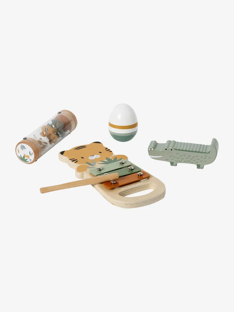 Vertbaudet 4-teiliges Set Baby Musikinstrumente TANSANIA, Braun, – Produktbild 4 von 4
