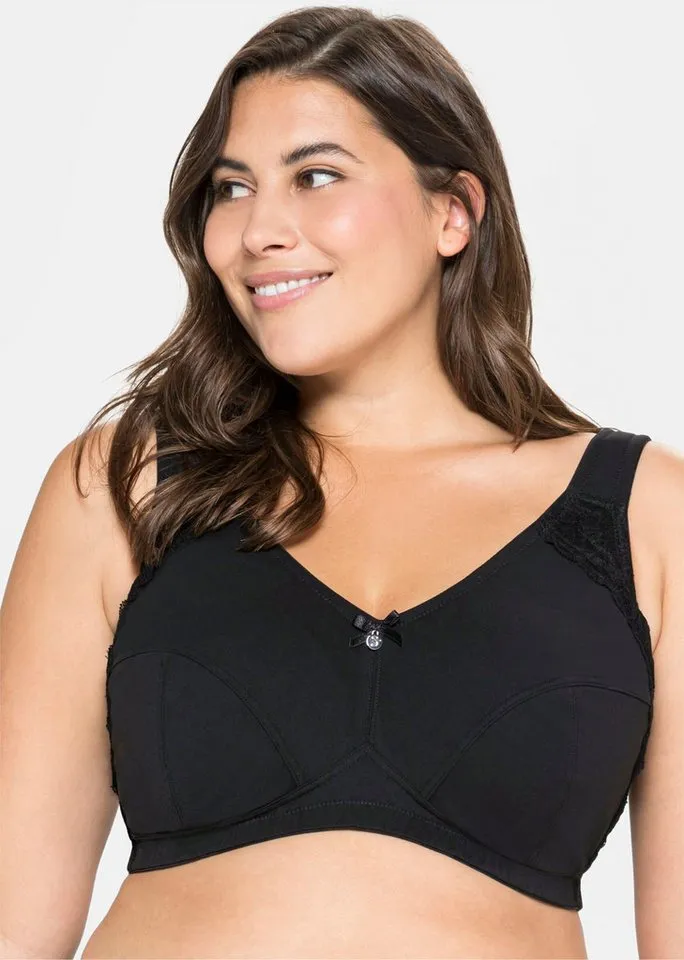 sheego sheego Bügelloser BH Bügelloser BH, Schwarz, – Produktbild 2 von 4