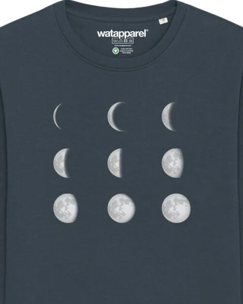 watapparel watapparel Sweatshirt Unisex Moonphases, India ink grey, – Produktbild 3 von 3