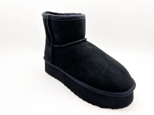 thies Stiefel aus Schaffell "thies 1856 ® Platform Sheep Boots", Black, – Produktbild 2 von 4