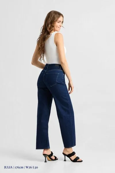 DAWN Damen Jeans ASH Barrel Leg Minimal Stretch DAWN Bio-Baumwolle, Dark blue, – Produktbild 4 von 5