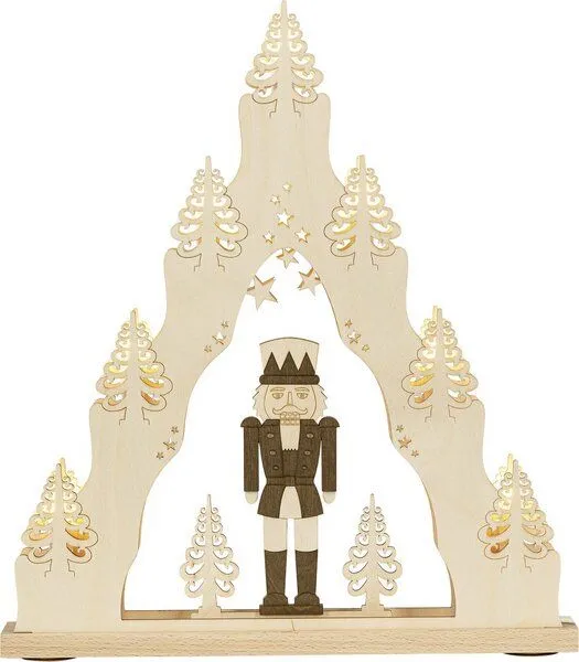 Weigla® Holzkunst Weigla® Holzkunst Moderne LED- Lichterspitze 7 flg. " Nussknacker" – Produktbild 1 von 2
